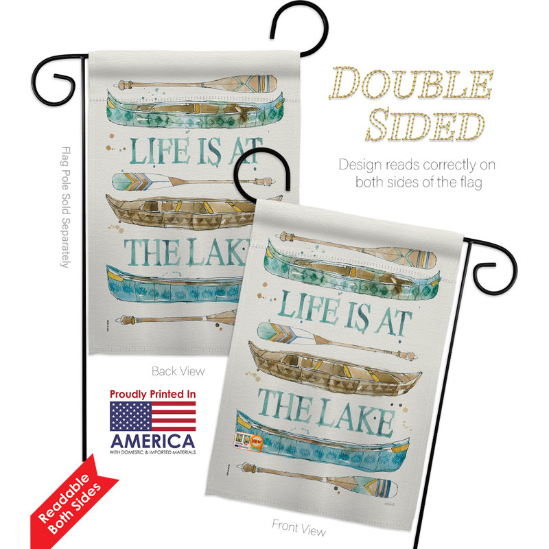 Double Sided 18.5'' H x 13'' W Polyester Flag Set, Blue/White