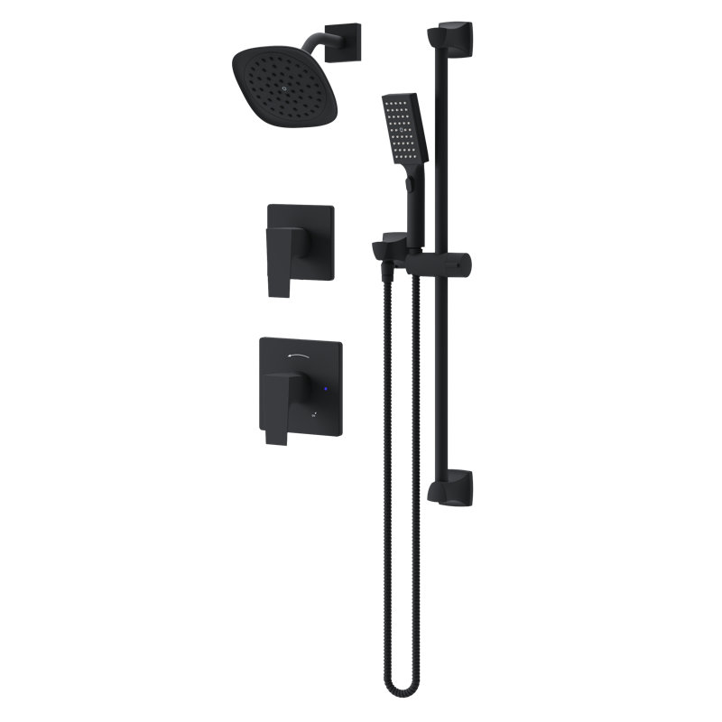 Système de douche à double poignée Verity HydroMersion avec douchette, Noir mat