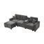 Canapé modulaire en L en chenille pour 4 personnes avec repose-pieds, console, USB et ports de charge Type-C-164613418