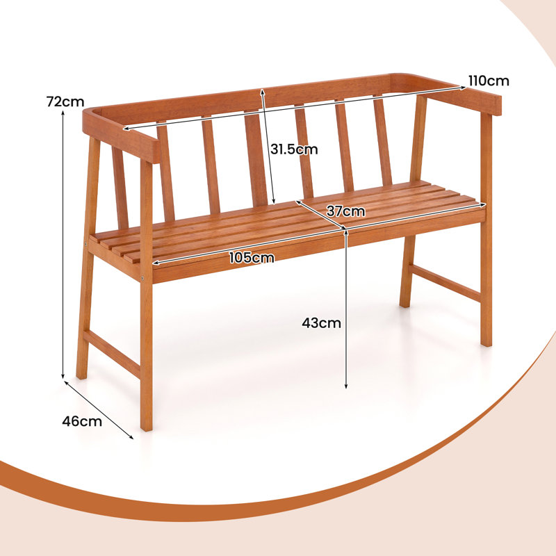 Solid Wood Eucalyptus Outdoor Bench