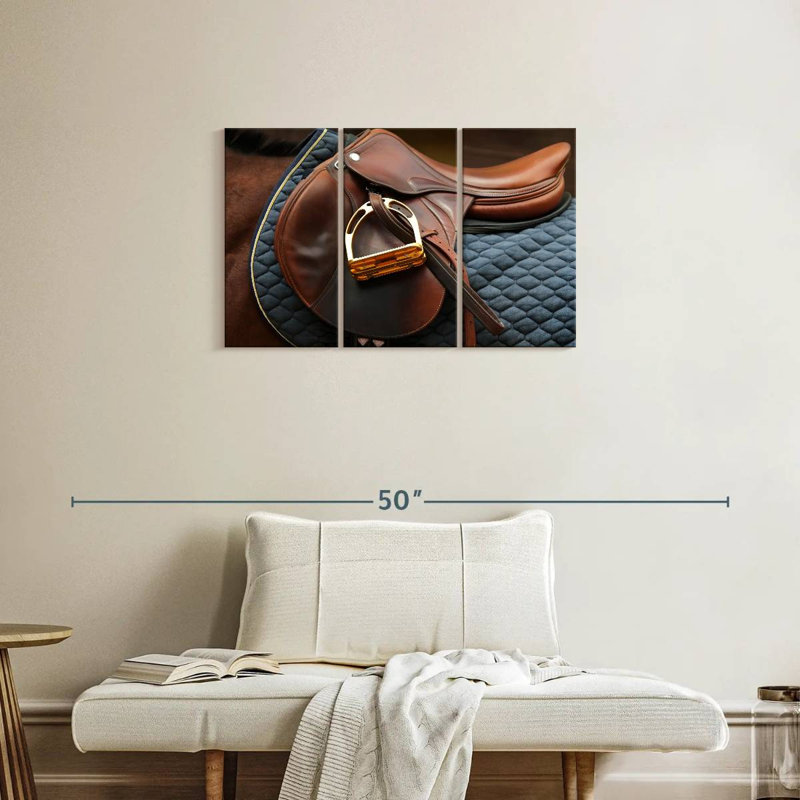 Mehar Brown Leather Saddle, 20" H x 33" W