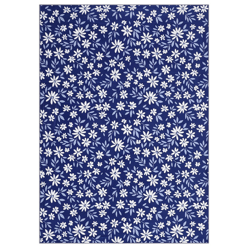 Floral Machine Washable Rug for Living Room Indoor Carpet for Home Decor Aesthetic Non-Slip Modern Rug for Bedroom Dining Room Office Nursery Playroom Teen Dorm