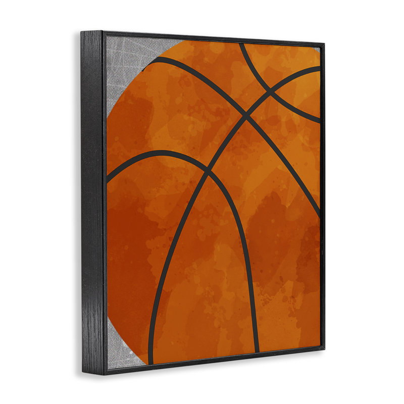 Giclée encadrée de basketball rebondissant, design par Christine Simpson Art, Giclée encadrée noir minuit, H 30 po x l 24 po