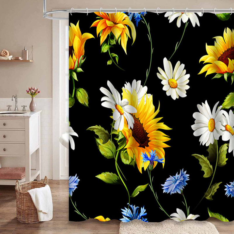 Rideau de douche Sunflowers, L 72 po x l 84 po