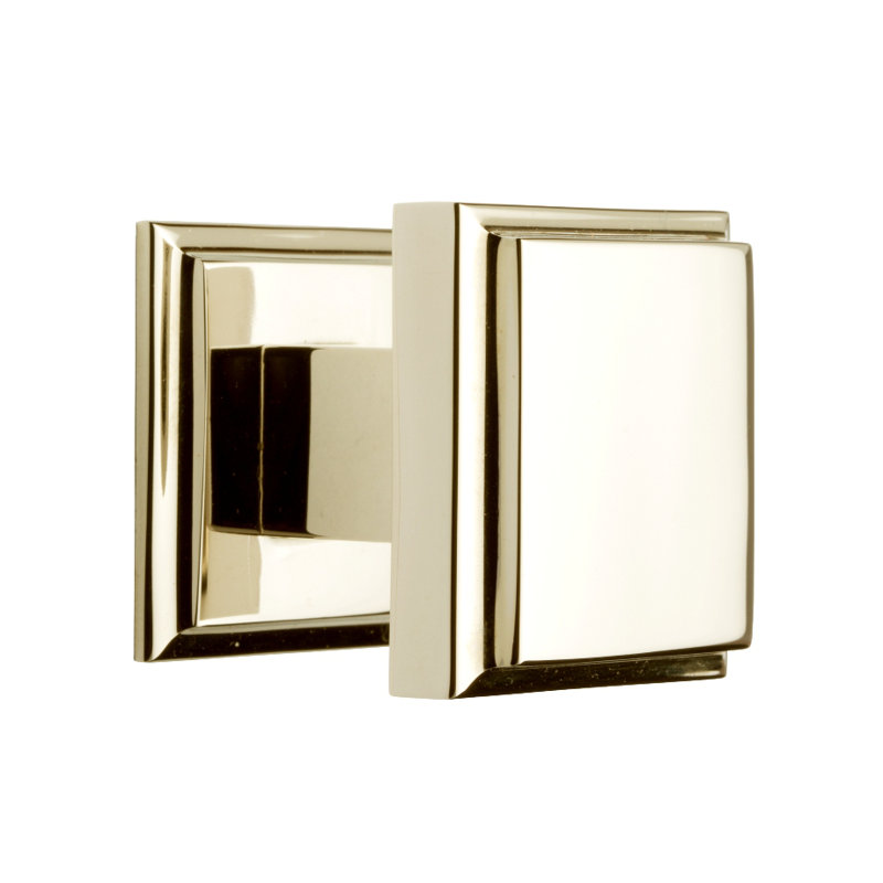Alhambra Square Knob, Polished Nickel, 0.98" H x 0.98" W x 0.98" D