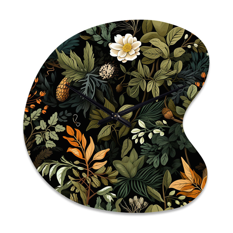 Rustic Wilderness Cottage Charm - Horloge murale de forme irrégulière, Petit