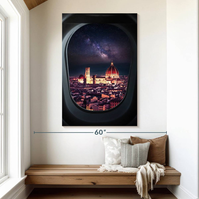 Aime Florence vue d'une fenêtre d'avion, H 51 po x l 34 po