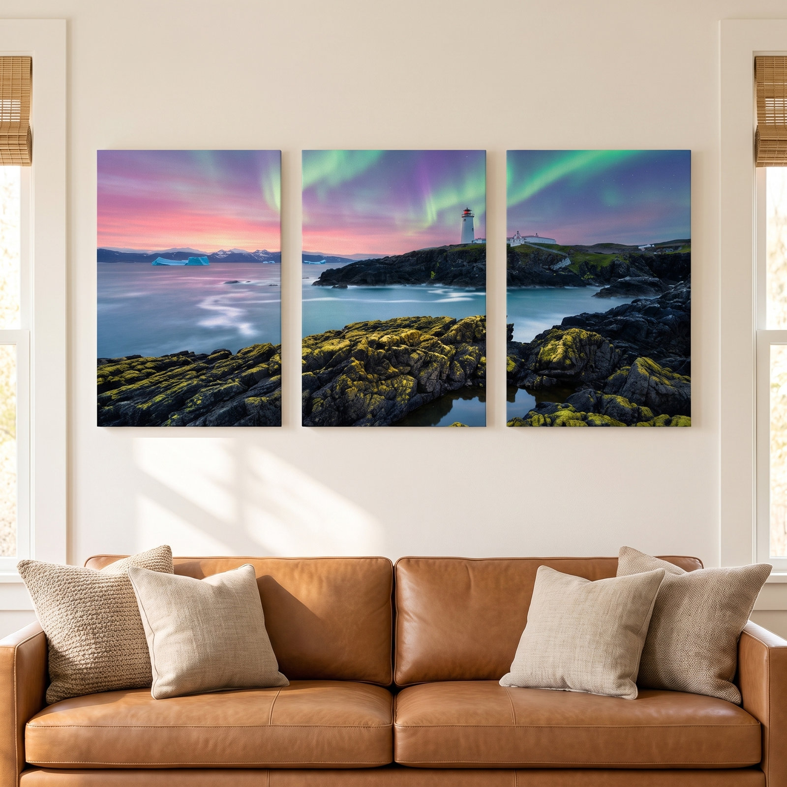 Northern Lights 3-Piece Oil Painting Set, 1624