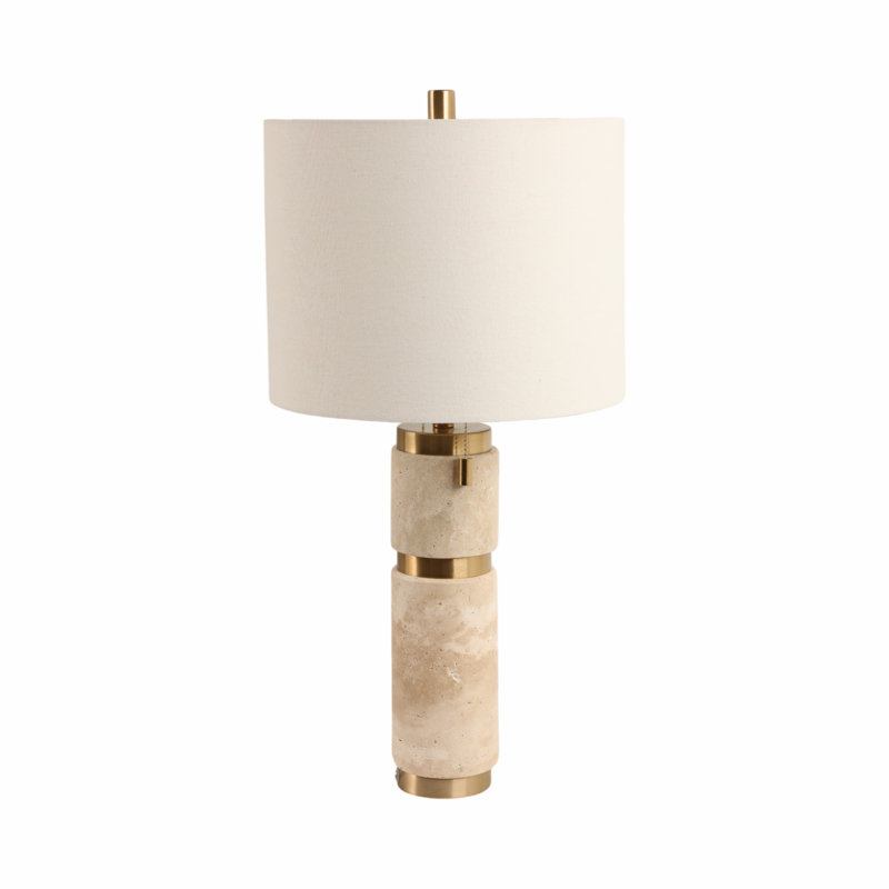 Sagebrook Home 26X13" Travertine Lamp With 2 Pulls, Tan
