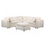 Canapé modulaire modulaire, canapé convertible en forme de L, canapé modulaire avec repose-pieds, canapé 6 places avec méridienne réversible pour le salon. Beige