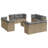 Garden Sofa Set Beige, Light Grey