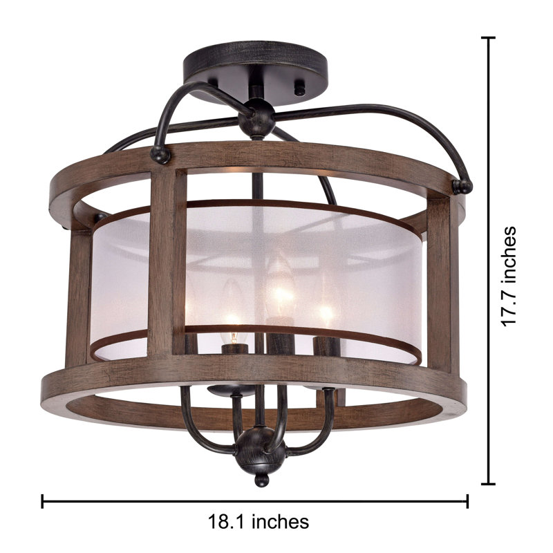 Holiman 4-Light 18.1'' Semi Flush Mount
