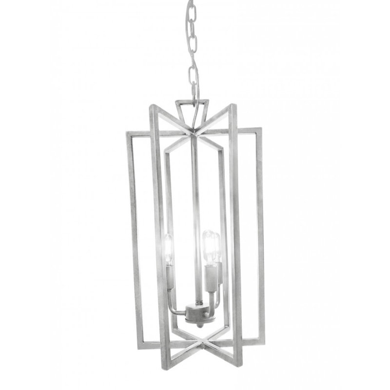 Robin 3 - Light Lantern Rectangle Chandelier, Oyster White