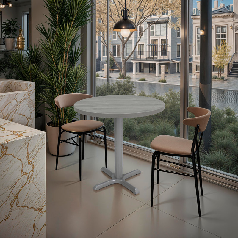 Table de pause ronde 30 po L, gris, Gris clair