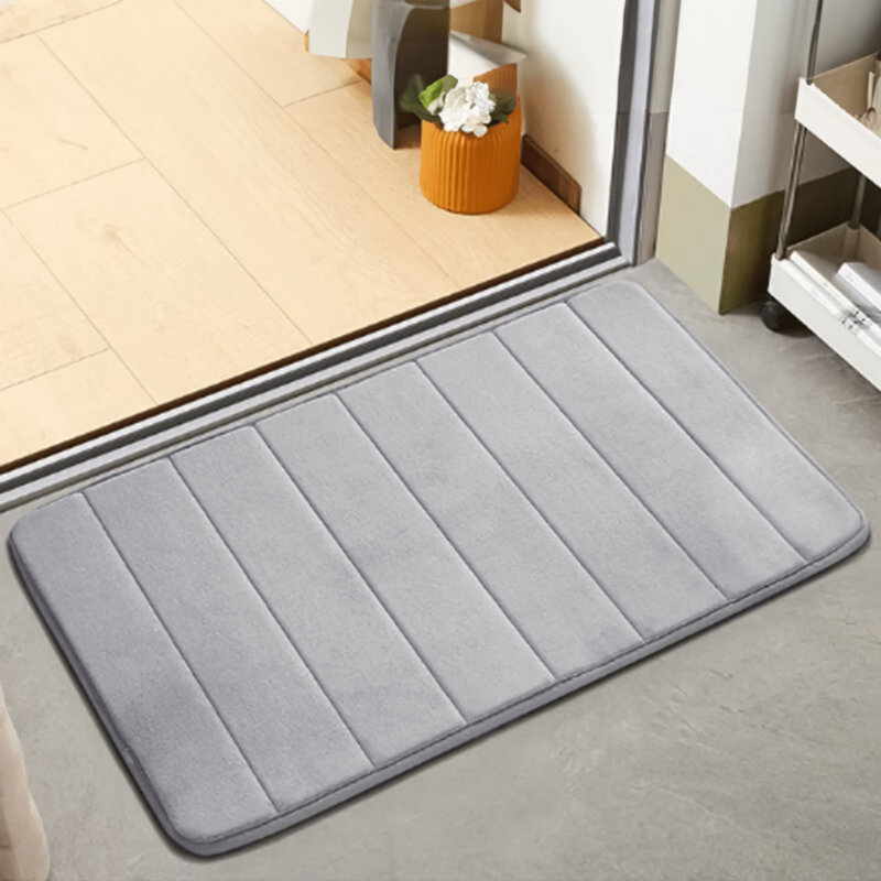 Nakiyha Rectangle Non-Slip Bath Mat, Silver, 40cmW x 60cmL
