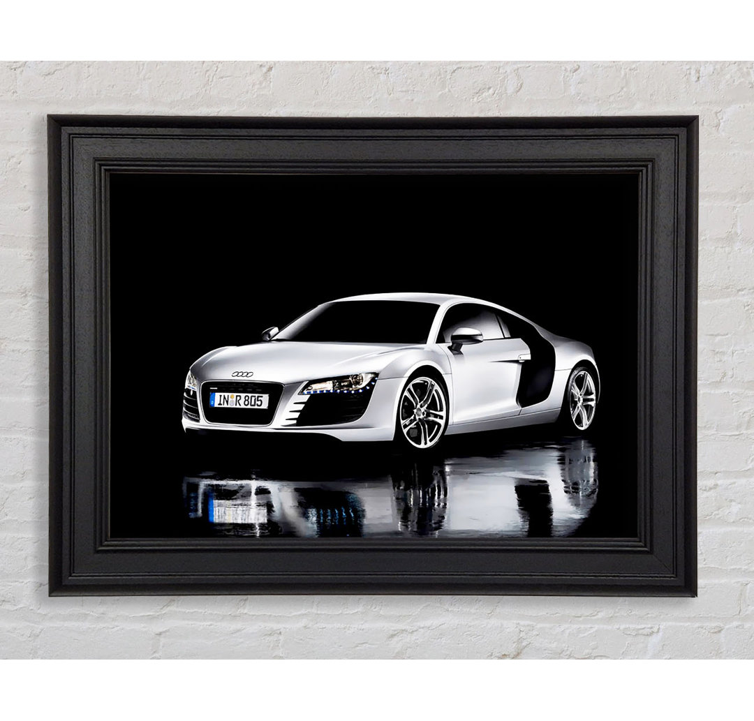 Audi New Silver Gerahmter Druck