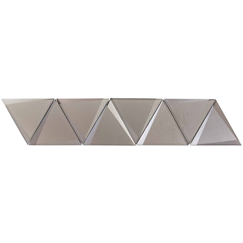 Remington 6” Triangle 3D Glass Mosaic Tile, Sepia Gray