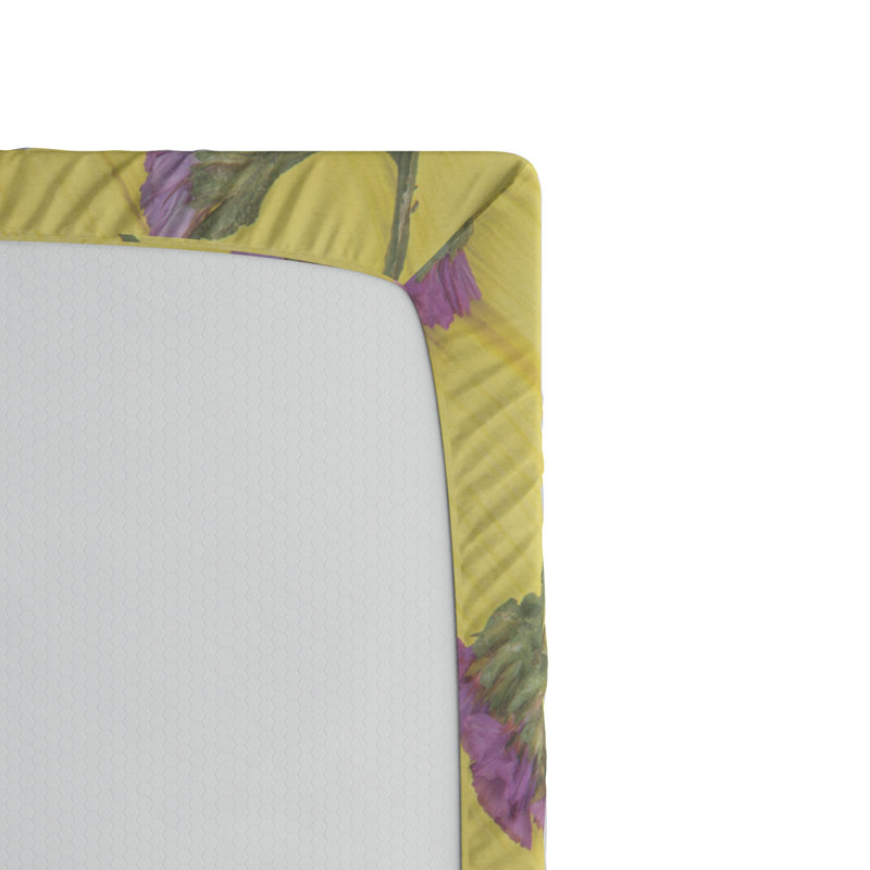 Microfiber Floral Fitted Sheet, Twin Fitted Sheet