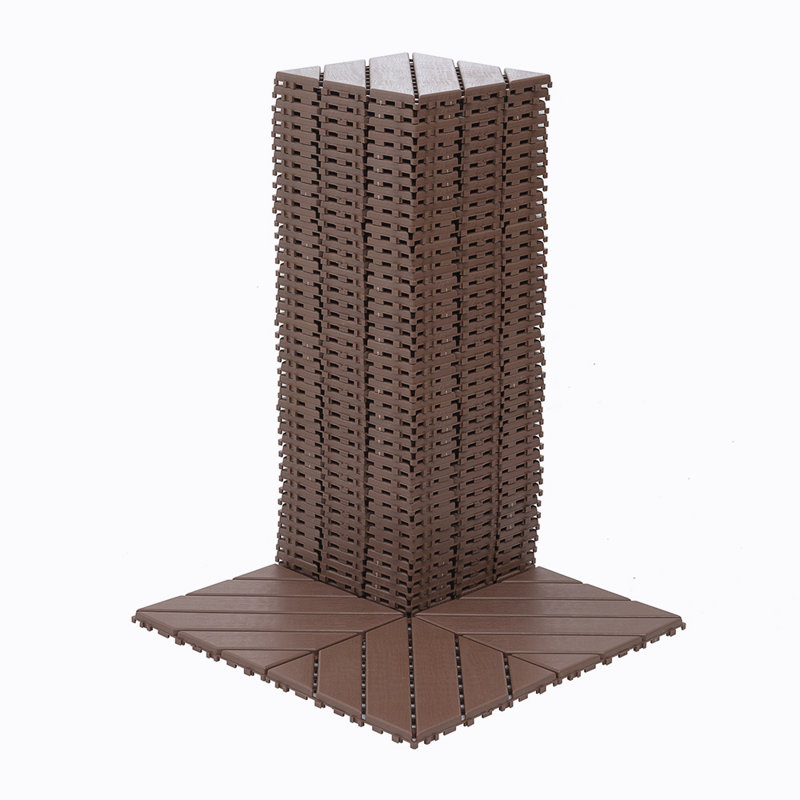 Polypropylene Interlocking Deck Tile, Brown