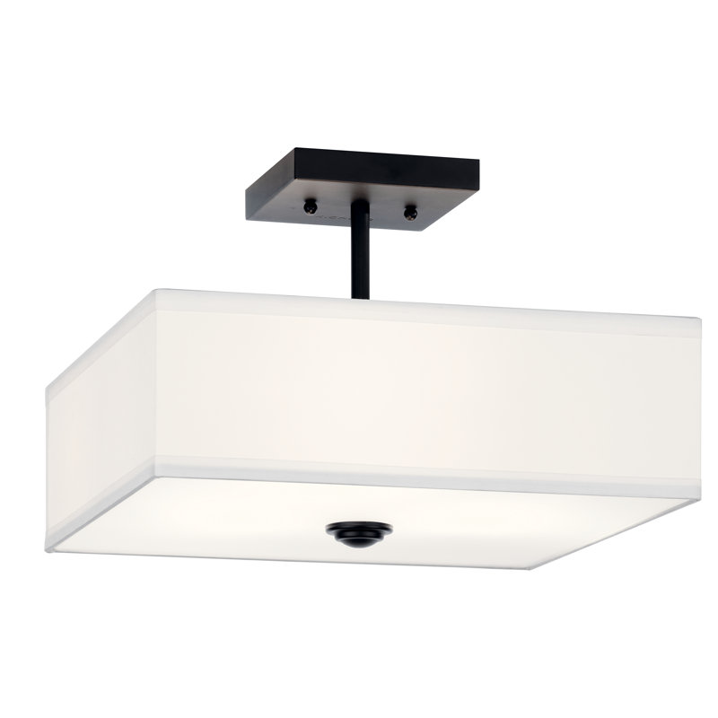 Holloway Semi Flush Mount, 10" H  X 14" W x 14" D, Black