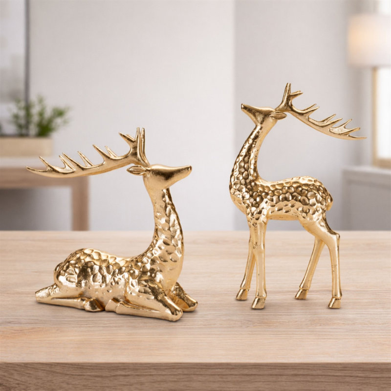 Figurines de cerf doré (ensemble de 2)