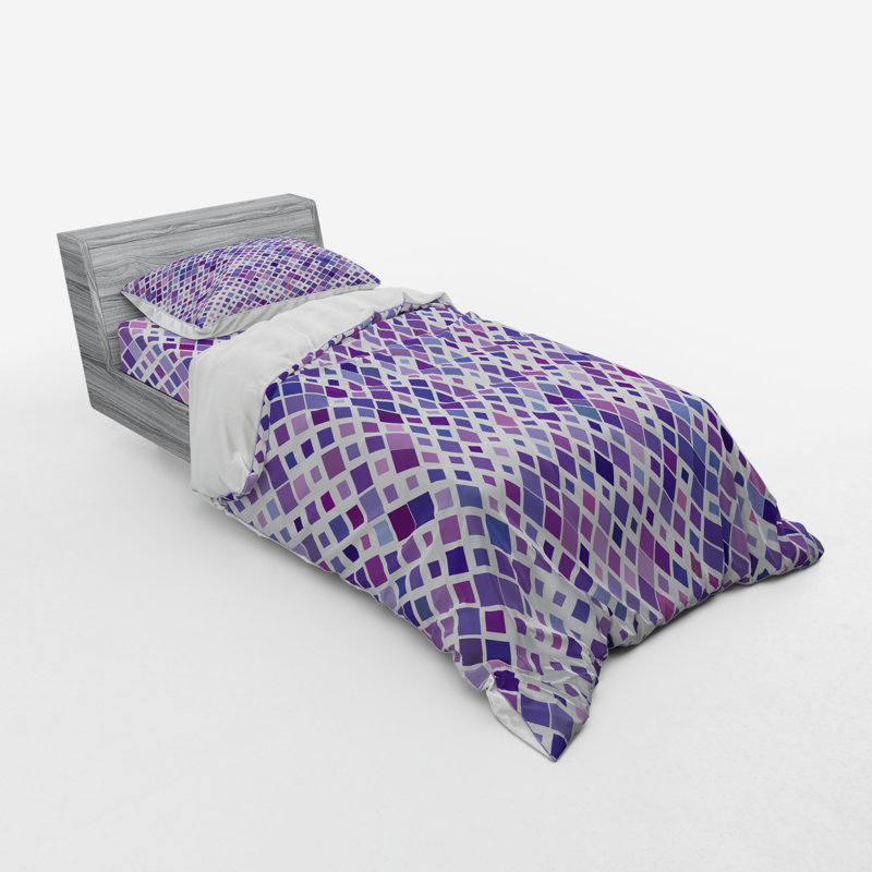 Ensemble de housse de couette en microfibre violet / mauve moderne et contemporain