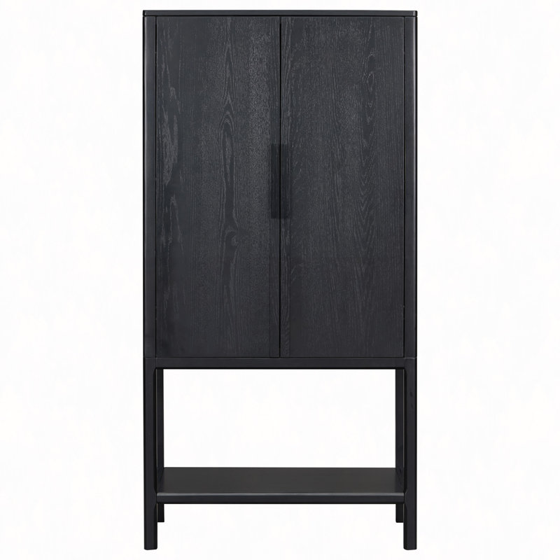 Armoire sophistiquée en placage de chêne avec plusieurs fonctions de rangement, convenant à un bureau, un vestibule, un couloir, un salon, un vestibule