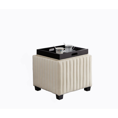 Square Upholstered Fabric Ottoman
