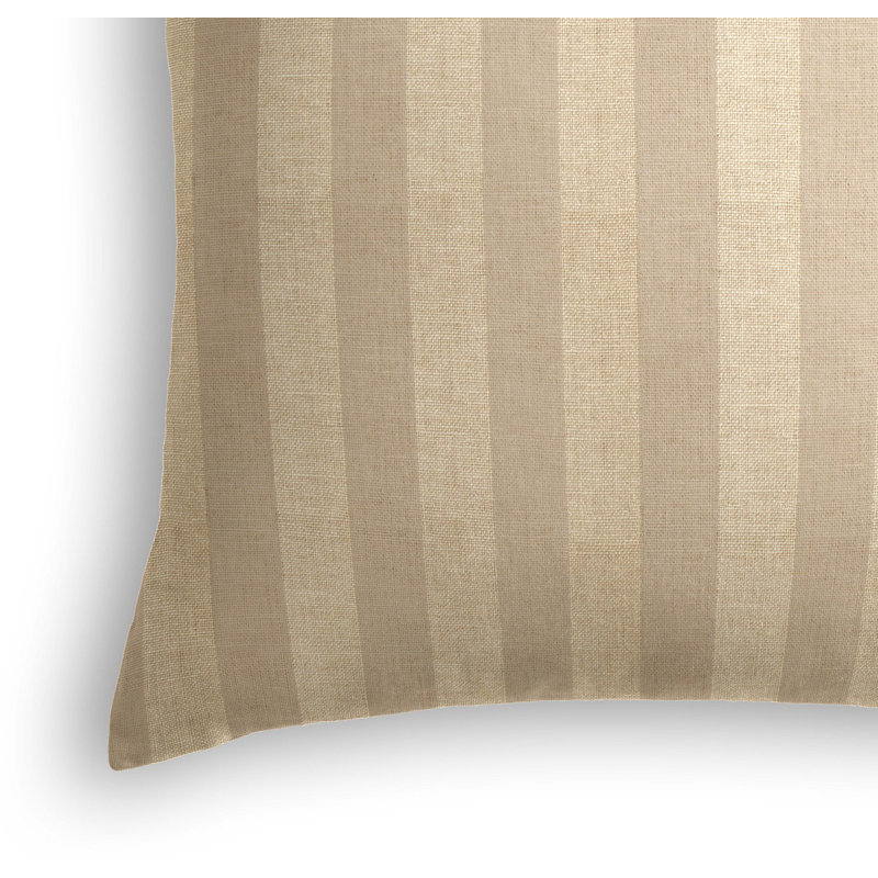 Show Stopper Linen Blend Striped Square Pillow Cover & Insert, 18" x 18", Silver