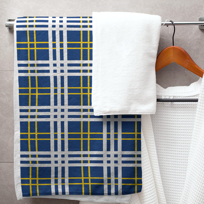 Serviette de bain LA football Luxury, Bleu royal / or / blanc, Mélange polyester-coton
