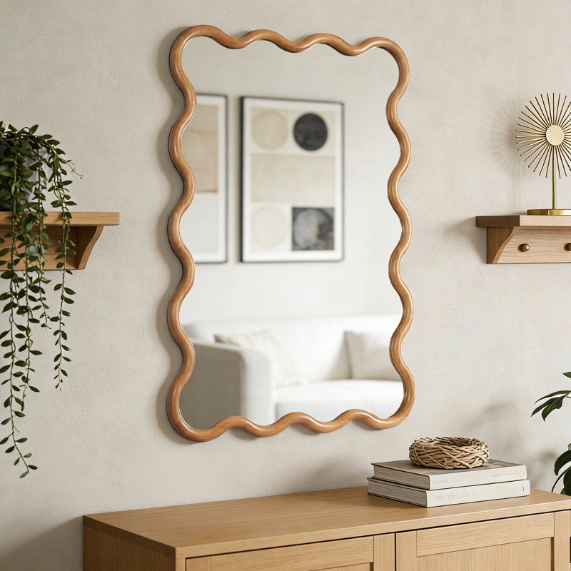Miroir Wavy, 40 po x 28 po, Walnut, Rectangulaire