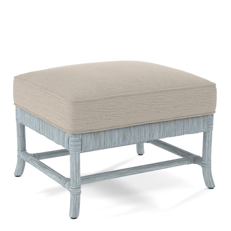 Lafayette Ottoman, Gray Sugar Performance; 0863-84, Sea Glass