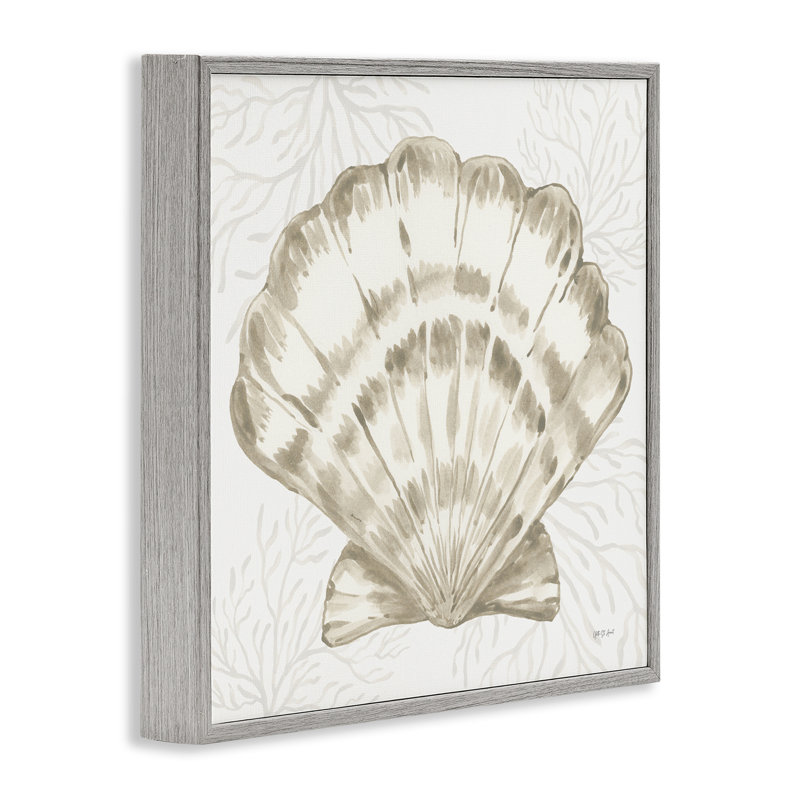 «Clam Shell» et art de la giclée noire encadrée par Coral, Estampe numérique Farmhouse, H 17 po x l 17 po
