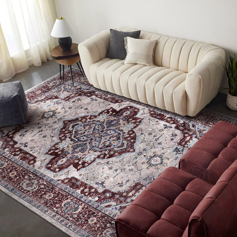 Vintage Look Cotton and Chenille Flatweave Area Rug, 120 x 180 cm