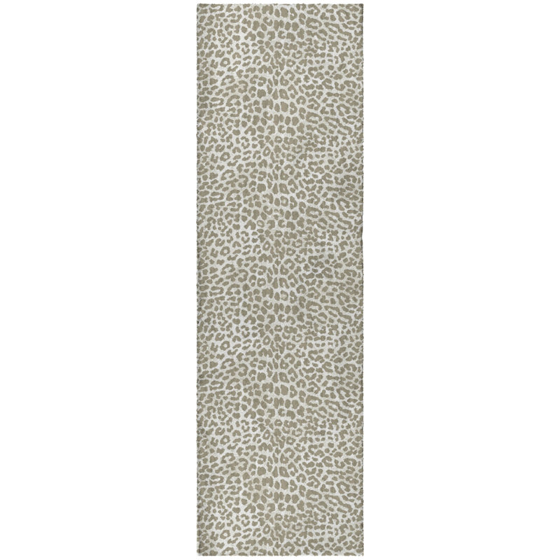 Tapis léopard de qualité supérieure lavable à la machine Dream ADS43, Taupe, Tapis de couloir 2 pi 3 po x 7 pi 6 po