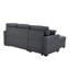 Lit modulaire escamotable modulaire, gris, revêtement doux, en L avec dossier, convertible pour un séjour d'une nuit, rangement sous le siège, espaces de vie compacts convenables, profondeur de produit de 54 po,