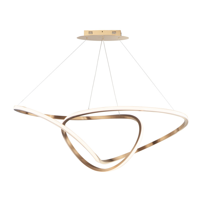 1 - Light Brushed Champagne LED Geometric Pendant