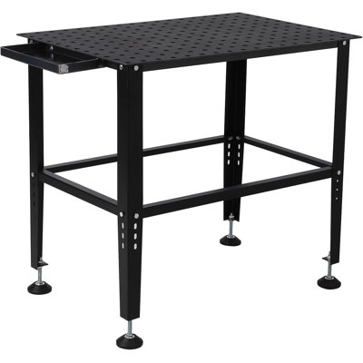 Établi de soudage en acier 36 po x 24 po - Table robuste portative avec trous de 5/8 po, capacité de 1 500 lb pour la maison et le garage