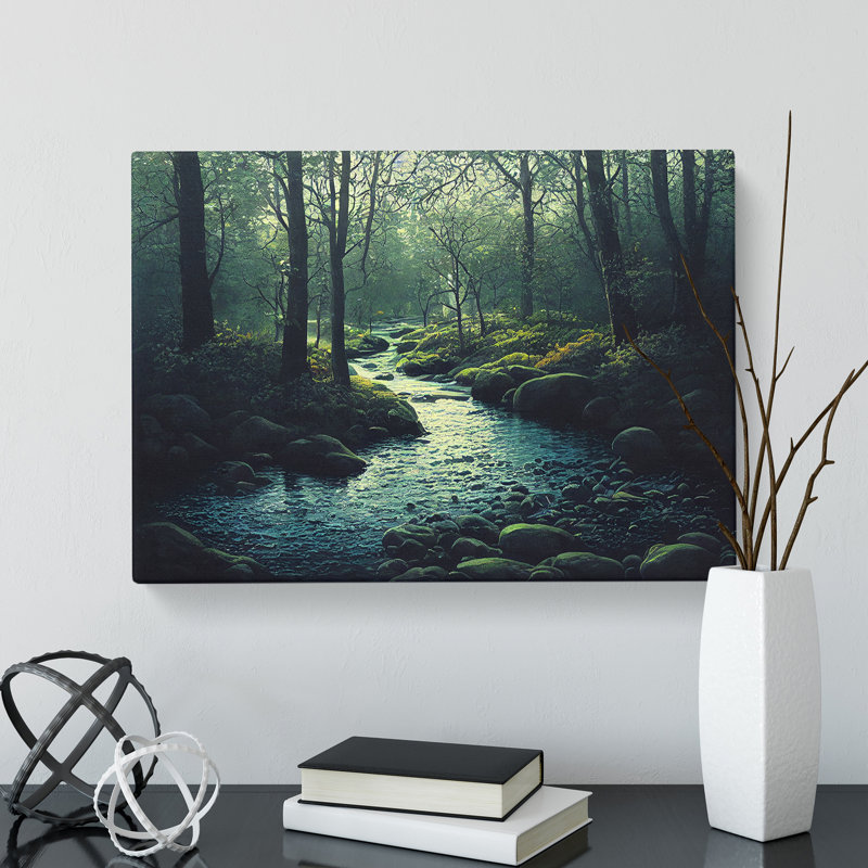 Fantastic Forest Stream - Wrapped Canvas Print, 50cm H x 76cm W x 3cm D