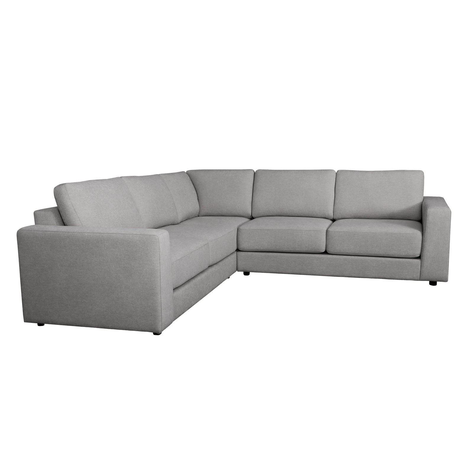 Upholstered L-Sectional, Gray 100% Polyester
