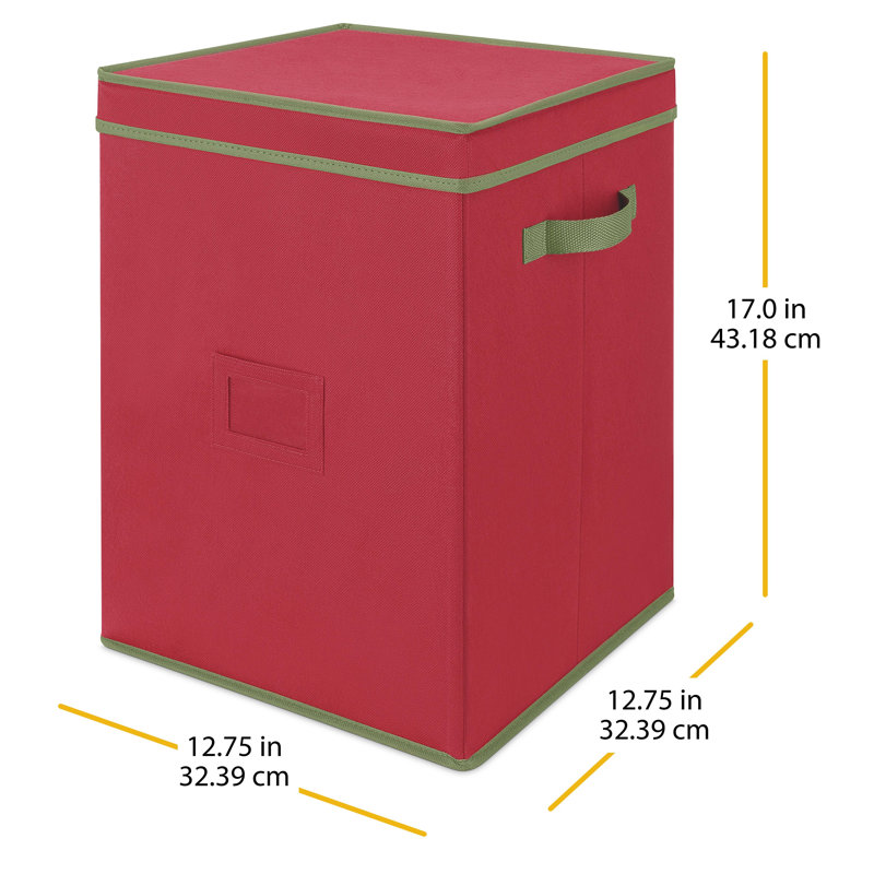 Whitmor Holiday 9-Section Figurine Storage - Red w/ Trim