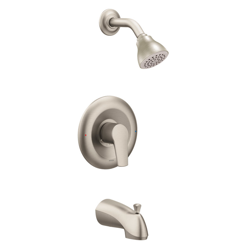Robinet de baignoire et douche avec méthode Posi-Temp Method, Nickel brossé