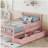 Wooden platform bed with side guards and two storage drawers-1090753375-1090753368
