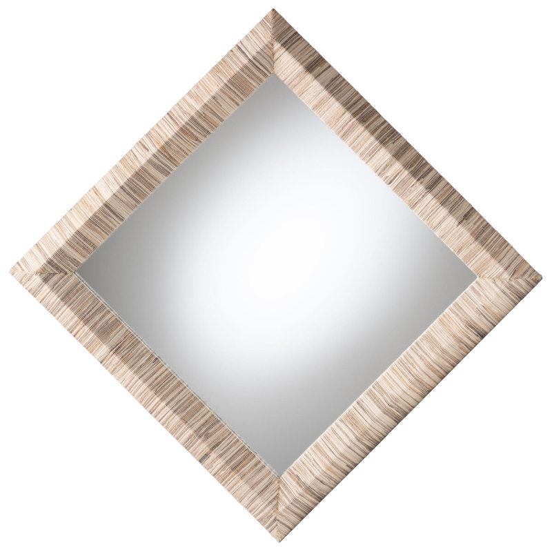 Biren Bali & Pari Adino Bohemian Woven Natural Grasscloth Accent Mirror, Square