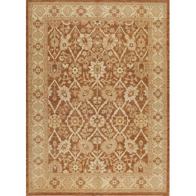 Peshawar One-of-a-Kind Rectangle 8'1" x 11'3" 2010s Rectangle Wool Area Rug in Brown and Orange