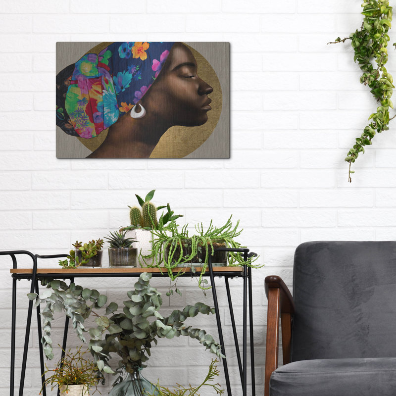  «Golden Lady 1» par Alonzo Saunders, art mural en métal, 16 po x 12 po, H 12 po x l 16 po