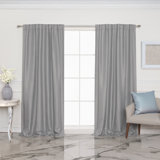 Textured Faux Linen Woven Rod Pocket And Backtab Blackout Curtains