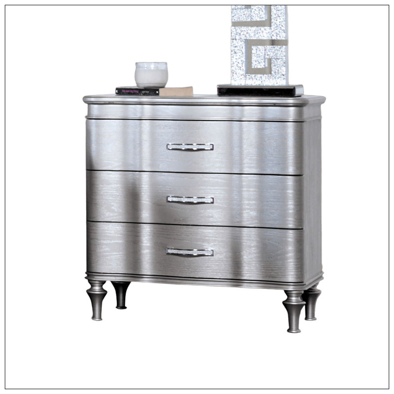 Nightstand For Bedroom, Silver