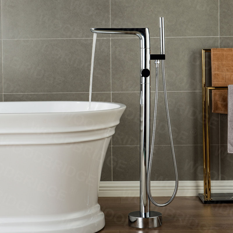 Lumen Freestanding Tub Filler with Diverter, Chrome
