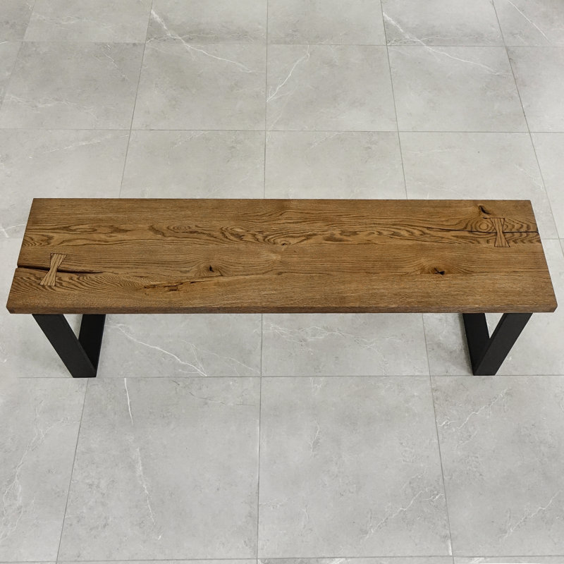 Ellent Upholstered Bench, H49 x 180W x40Dcm, Brown Oil
